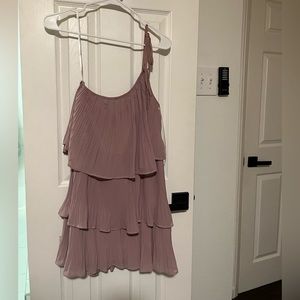 Mauve pleated tiered dress